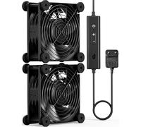 upHere Gaming Ventilador 120mm x 38mm con Doble Rodamiento de Bolas, 12V/220V, 5 Velocidades Ajustables con Regulador para PC/Xbox/Playstation, D1K2