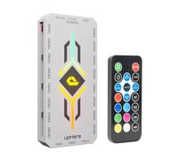 upHere Hub de ventilador ARGB 2 en 1 con controlador, conector de ventilador PWM de 4 pines de 9 puertos, 9 puertos ARGB de 3 pines de 5 V, base magnética, carcasa de PC RGB con velocidad ajustable