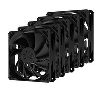 upHere NK12BK3-5 Ventilador de carcasa (3 pines, 120 mm, 5 unidades, negro