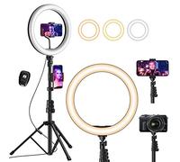 UPhitnis 12" Aro de Luz con Tripode para Movil TIK Tok Anillo de Luz con Control Remoto 3 Modos 10 Brillos Regulables para Maquillaje, Selfie, Streaming, Youtube, USB