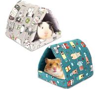 UPINS Paquete de 2 escondites de cobayas, cama lavable para animales pequeños, accesorios para ratones, chinchillas, hámsteres, erizos, hurones, dragones barbudos y ratas