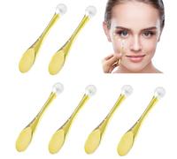 UPIQNG 6 mini rodillos de ojos de plástico para crema de ojos, palillos masajeadores de maquillaje, espátula, cuchara, removedor de círculos oscuros, herramienta cosmética de belleza para el cuidado