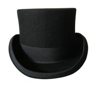 Upiulote Sombrero de copa negra sombreros de mago formal de lana para adultos sombreros showman para hombres cena social butler cosplay disfraz de halloween accesorio