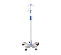 UPJAKS Portasueros portátil con Base de Hierro Fundido, Soporte para Bolsa de Goteo IV rodante con 5 Ruedas y 4 Ganchos, Soporte para infusión médica para Hospital y hogar