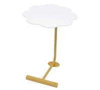 UPJAKS Sofa Mesa Auxiliar en Forma de C con diseño de Flores, sofá pequeño con Extremo Estrecho, mesita de Noche for Aperitivos de 45x60CM for Sala de Estar y Dormitorio Salon(Gold)