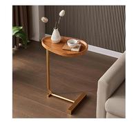 UPJAKS Sofa Mesa Auxiliar en Forma de C for sofá, Cama, Granja, Extremo pequeño y Estrecho, Acento de Esquina móvil, café for Sala de Estar, Dormitorio, Espacios de Oficina Salon(Brown+Gold)