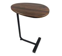 UPJAKS Sofa Mesa de Centro pequeña de Hierro Forjado de 45 x 30 x 60 cm, diseño Ovalado de Madera CU, Extremo Lateral Estrecho, sofá, mesita de Noche for revistas, Libros y Plantas. Salon(Black a)