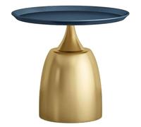 UPJAKS Sofa Mesa de Centro pequeña Redonda Estilo nórdico Lado de Metal Sofá esquinero Minimalista for el hogar Dormitorio Sala de Estar - 48 × 28 × 44 cm Salon(Gold-b)
