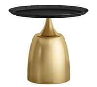 UPJAKS Sofa Mesa de Centro pequeña Redonda Estilo nórdico Lado de Metal Sofá esquinero Minimalista for el hogar Dormitorio Sala de Estar - 48 × 28 × 44 cm Salon(Gold-c)