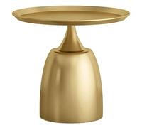 UPJAKS Sofa Mesa de Centro pequeña Redonda Estilo nórdico Lado de Metal Sofá esquinero Minimalista for el hogar Dormitorio Sala de Estar - 48 × 28 × 44 cm Salon(Gold-a)