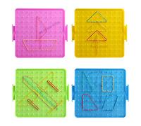 UPKOCH 1 Juego De Geoplanos De Doble Cara Recursos Matemáticos Geoplanos Matemáticos para Niños con Goma Tabla De Clavos De Matemáticas Primarias Geometría De 16 Cm