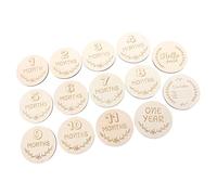 UPKOCH 1 Juego fotografiar astillas de madera accesorios para fotos cartel de madera del mes del bebé regalos shower regalos para recien nacido emblemas tarjetas de hitos del bebé CD