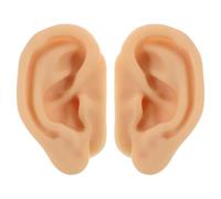 UPKOCH 1 par de orejas de silicona para practicar puntos de acupuntura auricular - Orejas falsas para masajes - Decoración realista para la práctica de piercings y joyería