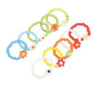 UPKOCH 10 Anillos de Cuentas Coloridos Hechos a Mano Anillos Bonitos para Mujer y Niña Joyería Cuentas Diseño de Flores Tamaño Variado para Uso Diario y Fiestas