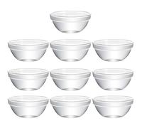 UPKOCH 10 Cuencos Pequeños De Vidrio Transparentes Para Postres, Ensaladas Y Pudín, Diseño Apilable, Resistentes a Altas Temperaturas, 45Ml Cada