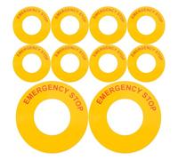 UPKOCH 10 Unidades Señal de Parada de Emergencia 62mm PP Amarillo para | Identificación Rápida y Alta Visibilidad, Adhesivo Fácil de Colocar, 31mm Interior, Uso en Taller