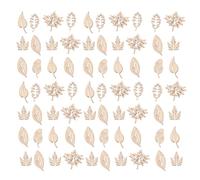 UPKOCH 100 Unidades Rodajas de Madera Forma de Hoja Creativas para Manualidades, Lisas sin Rebabas, Ideales para Proyectos de Artesanía y Decoración de Paquetes Varios estilos