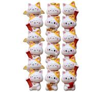 UPKOCH 18 Piezas Mini Lucky Cat Figuras Resina Suerte Adornos Micro Paisaje Miniaturas para Casa Oficina y Manualidades