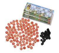 UPKOCH 1juego Lotería Rusa De Madera Set Familiar para Adultos Incluye Tarjetas De Bingo y Fichas para Fiestas y Actividades Familiares Juego De Estrategia y Diversión Social