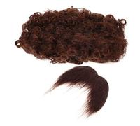 UPKOCH 1juego Peluca Afro Barba Decorativa Para Cosplay De Pirata Accesorio De Disfraz Para Halloween y Fiestas Set De Peluca y Barba De Unisex Cómodo y Ligero