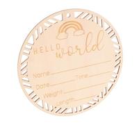 UPKOCH 1juego Placa De Anuncio De Nacimiento Madera Redonda Decoración Para Fotografía Infantil y Recuerdo De Nacimiento Prop De Foto Para Recién Nacidos