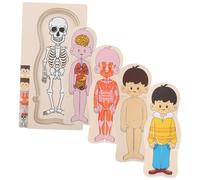 UPKOCH 1juego Puzzle De Anatomía Humana De Madera Multicapa para Niño Niña Juguete Educativo De Órganos para Aprendizaje Temprano para Desarrollo Cognitivo y Conocimiento del Cuerpo