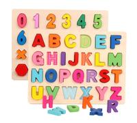 UPKOCH 1juego Puzzle De Madera Educativo para Niño Niña De Aritmética Números y Letras Juguete De Reconocimiento Cognitivo para Desarrollo Infantil y Letras Mayúsculas