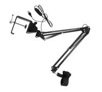 UPKOCH 1juego Soporte De Micrófono Boom Arm Rgb Ajustable Con Luz Led y Abrazadera Para Escritorio Para Streaming y Grabación