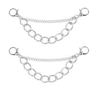 UPKOCH 2 Cadenas para Zapatos Estilo Punk de Metal, Diseño Ligero y Práctico, Decoración para Fiestas y Vida Diaria, Color Plata, Accesorio Cool para Chicas