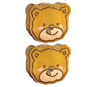 UPKOCH 2 cajas de galletas de hojalata, diseño de oso de dibujos animados, cajas de para, con tapa, dulces galletas, de pequeñas, recipientes de almacenamiento de metal