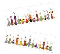 UPKOCH 2 Hojas Etiqueta engomada de la pared del lápiz del alfabeto home decoracion pegatinas calcomanías de pared de pintura a lápiz abc etiqueta de la pared decoración niño