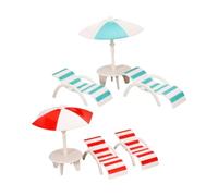 UPKOCH 2 Juegos Silla de Playa de simulación Accesorios de Playa para casa de muñecas en Miniatura Mini Adornos para sillas de Playa Decoraciones Junto al mar el plastico