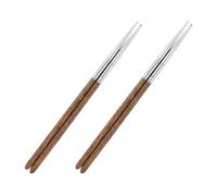 UPKOCH 2 Pares Palillos Reutilizables de Acero Inoxidable y Madera de Alas de Pollo, Resistentes y Cómodos para Servir Comida en Estilo Sencillo y Elegante Hogar