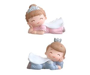 UPKOCH 2 Piezas Adornos Principes y Princesas Ajuste del Coche Rosas De Casa De Muñecas Decoraciones para Hornear De Dibujos Animados Decoración del Coche Resina Accesorios Pastel Amantes