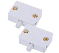 UPKOCH 2 Piezas Interruptor de Puerta para Armario 1a 250v Blanco Plástico | Activación Automática al Abrir, Control Manos Libres, Uso en Armarios y Estanterías, Montaje Doméstico