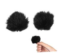 UPKOCH 2 Piezas Micrófono Inalámbrico Micrófonos Brazo De Micrófono De Perfil Bajo Cubierta Del Micrófono Manguito De Parabrisas Cubierta De Micrófono Peluda Micrófono Black Tela