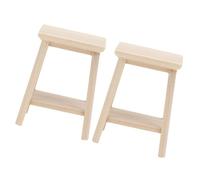 UPKOCH 2 Piezas Miniature Wooden Doll House Stool Wear Resistant Small Furniture Decoration with Smooth Surface and Vivid Detail For DIY Dollhouse Layout