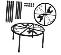 UPKOCH 2 Piezas Soporte Metálico Resistente para Comedero y Bebedero de Gallinas con Patas Desmontables para Gallineros Interiores y Exteriores Marco Redondo Negro
