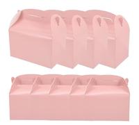 UPKOCH 20 Cajas para Dulces de Cartón Kraft con Tapa y Asa Tamaño Pequeño Color Rosa Ideales para Fiestas Infantiles Cumpleaños y Regalos Temáticos Cajas Vacías para Galletas y