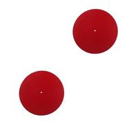 UPKOCH 2piezas Alfombrilla De Fieltro Ant Estática Para Tocadiscos Diámetro Almohadilla De Vinilo Anti-vibración Color Rojo Compatible Giratorios