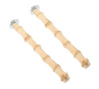 UPKOCH 2piezas Barra Soporte para Juguetes De Pájaros De Bambú Natural Percha para Pájaros Juguete para Jaula De