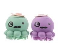 UPKOCH 2piezas Cepillo De Baño Multifunción Para Mascotas Cepillo De Masaje Para Limpieza De Perros y Gatos Mango Ergonómico Para Fregar Perros Unidades Color Morado y Verde