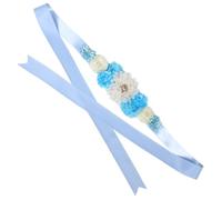 UPKOCH 2piezas Cinturón De Maternidad Decorativo Flores y Brillantes Para Shower y Sesiones De Sash Elegante Para Mamás Embarazadas Accesorio Azul
