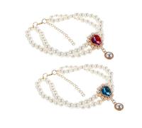UPKOCH 2piezas Collar De Princesa para Mascotas De Perlas Sintéticas Collar De Cuentas para Perros y Gatos Accesorios De Joyería Adecuado para Bodas y Cumpleaños Unidades