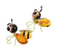 UPKOCH 2piezas Decoración De Pared De Abeja De Metal De Hierro Forjado Escultura De Abeja Moderna Decoración De Jardín Para Exterior