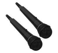 UPKOCH 2piezas Micrófono de Actuación Plástico Negro de Micrófonos Falsos para rol Entrevistas de Periodista y Espectáculos de Escenario para Pequeños