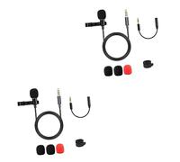 UPKOCH 2piezas Micrófono Lavalier Omnidireccional Portátil para Grabación Teléfonos y Ordenadores Diseño Clip Cable para Entrevistas y Video Grabaciones Negro