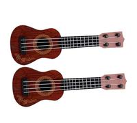UPKOCH 2piezas Ukelele Juguete para Niño Niña Instrumento Musical Educativo De Simulación Mini Guitarra De Cuerdas para Iniciación Musical Pequeños Color Marrón