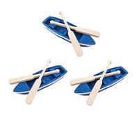 UPKOCH 3 Juegos Adornos de Botes Modelo decoración de Bote pequeño Modelo de Estilo mediterráneo Decorativo Mini Mini Modelo Decorativo de Madera