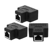 UPKOCH 3 Piezas Divisor Adaptador de Cable Ethernet Rj45 de 2 Puertos Negro | Plástico, Conexión Plug And Play, Transmisión Estable, para Hogares y Escuelas, Señal de Red